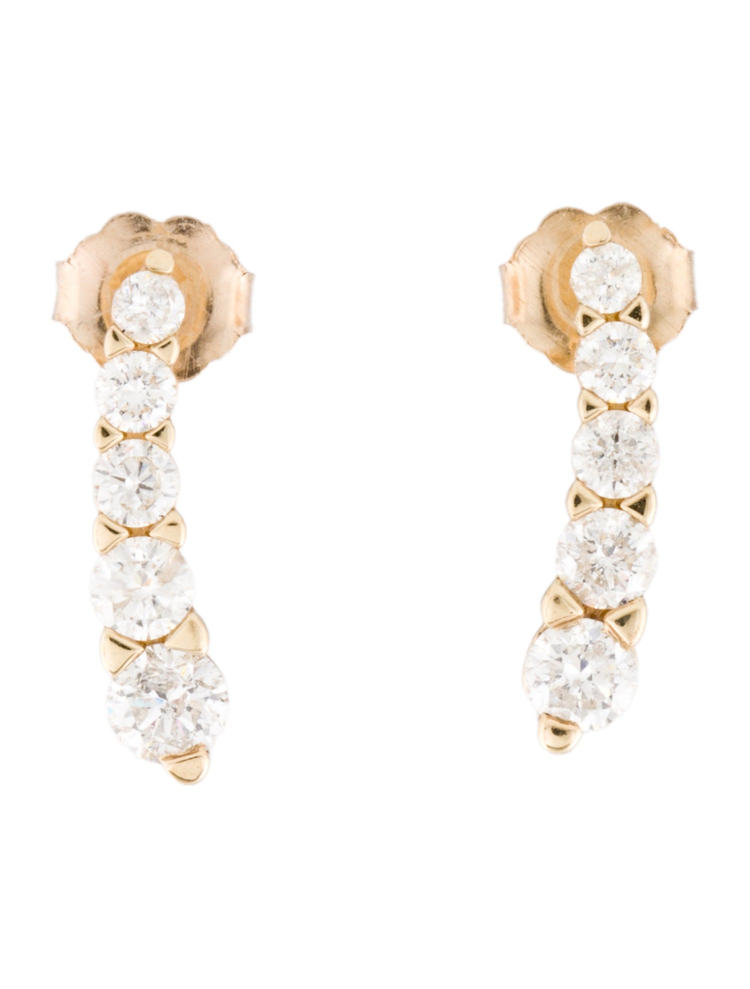 Earrings 14K 1.00ctw Diamond Graduated Stud