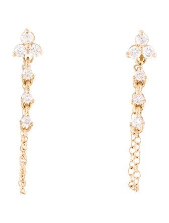 Earrings  14K Diamond Chain Drop Earrings