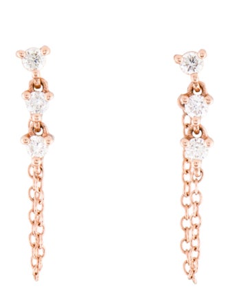Earrings  14K Diamond Chain Drop Earrings