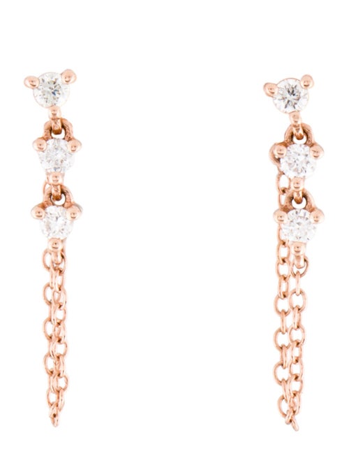 Earrings 14K Diamond Chain Drop Earrings
