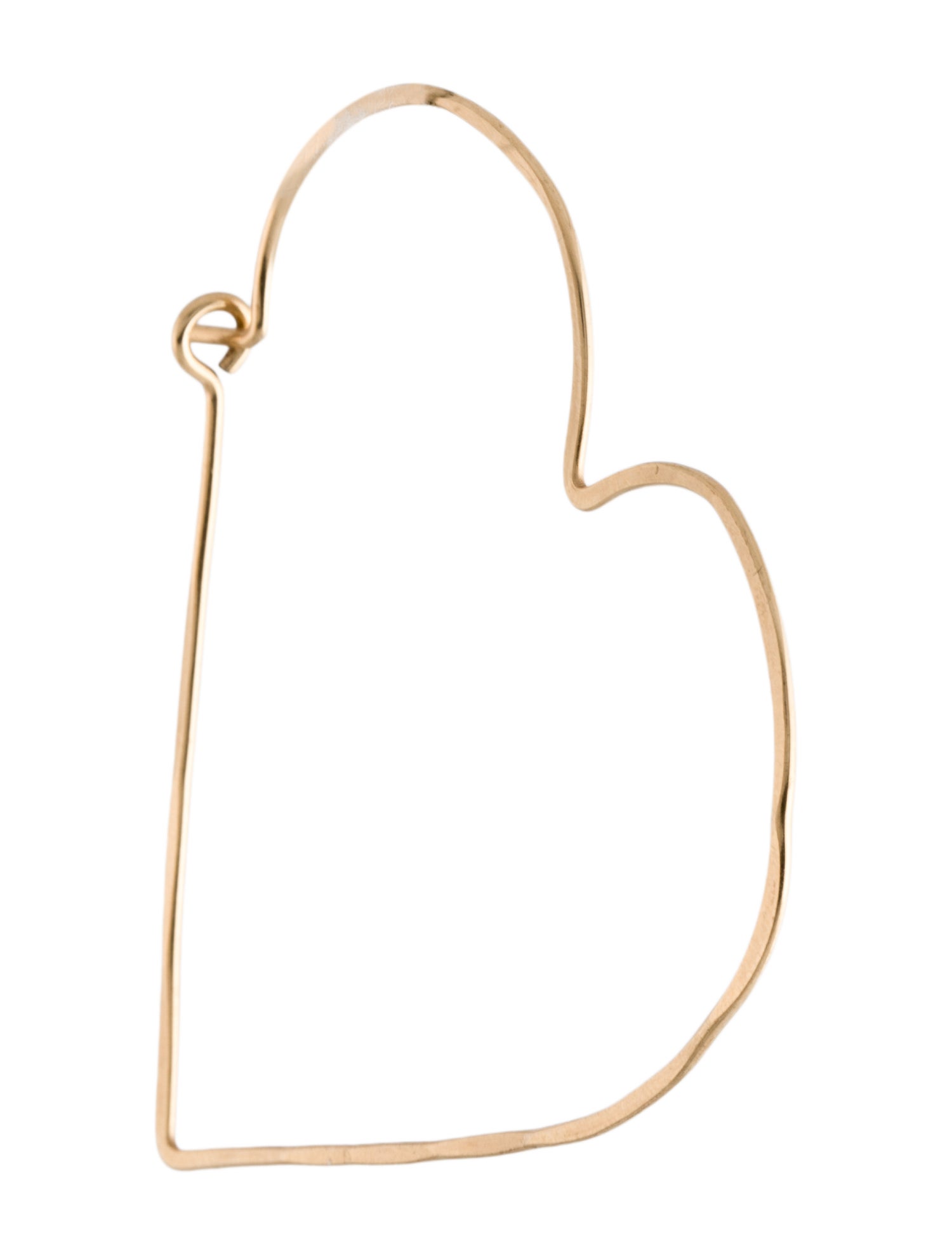 Earrings 10K Heart Single Hoop Earring