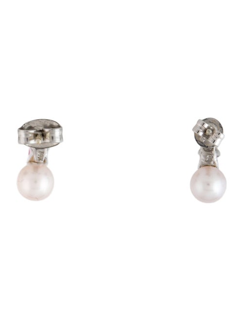 Earrings 14K Tourmaline, Diamond, & Pearl Drop Earrings