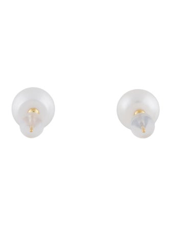 Earrings 18K Pearl Button Stud Earrings