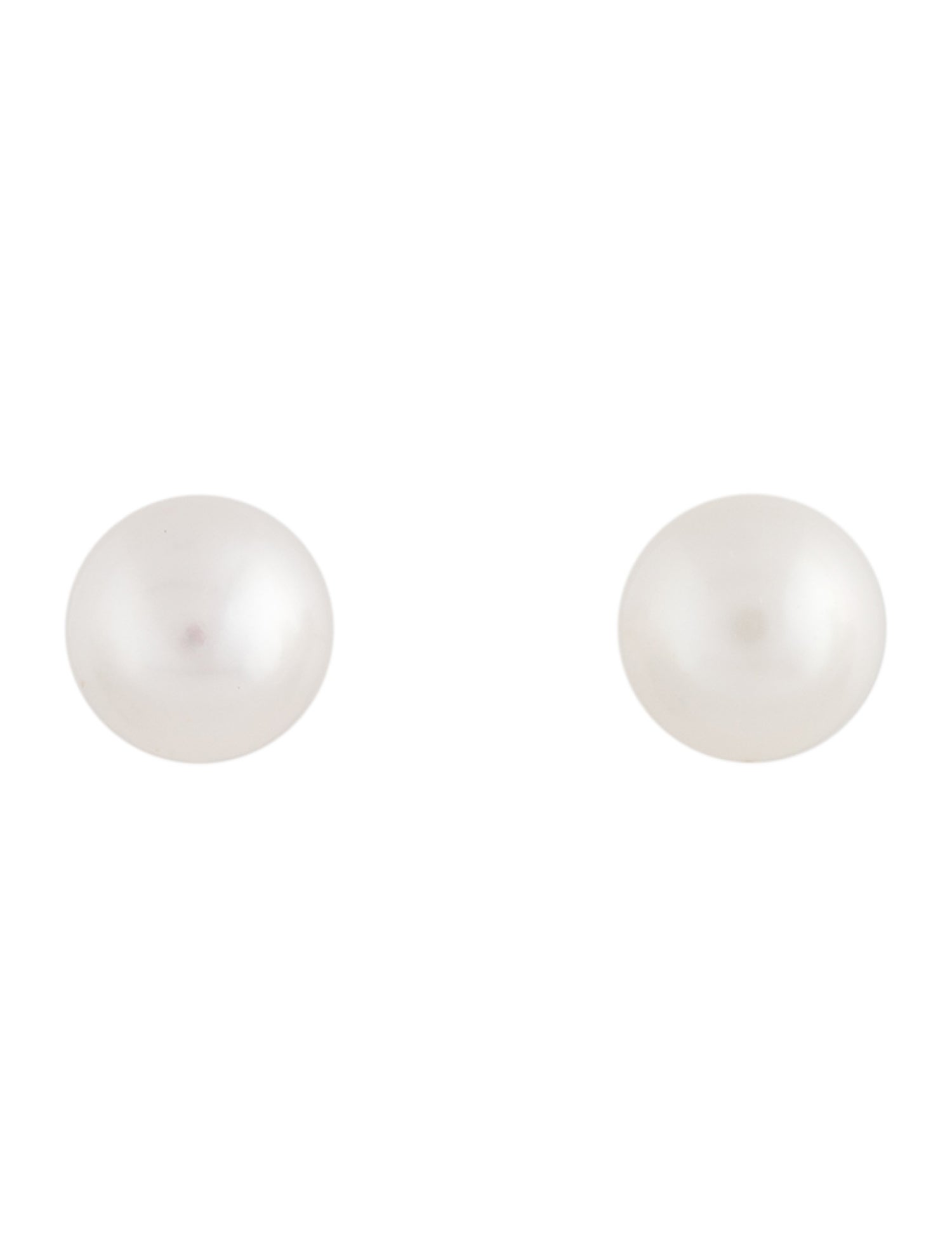 Earrings 18K Pearl Button Stud