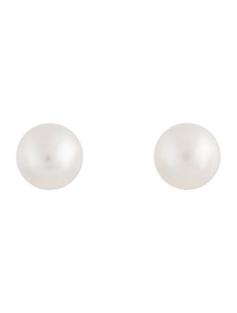Earrings 18K Pearl Button Stud Earrings