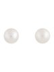 Earrings 18K Pearl Button Stud Earrings