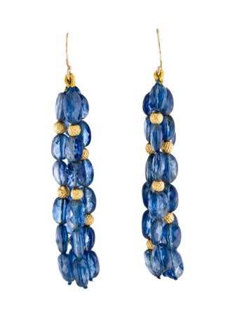Earrings 18K Kyanite Bead Drop Earrings