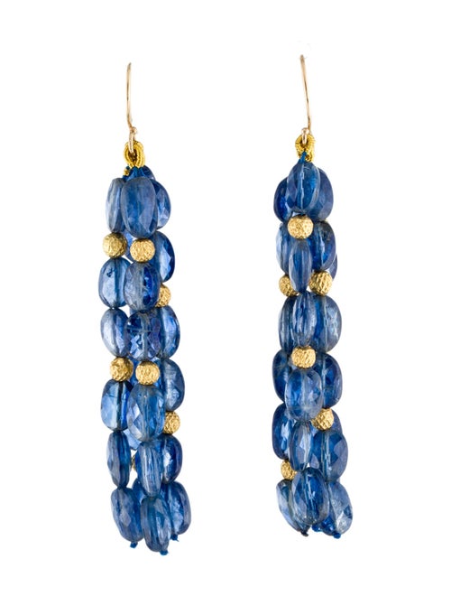Earrings 18K Kyanite Bead Drop Earrings