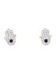 Earrings 14K Sapphire & Diamond Evil Eye Stud Earrings