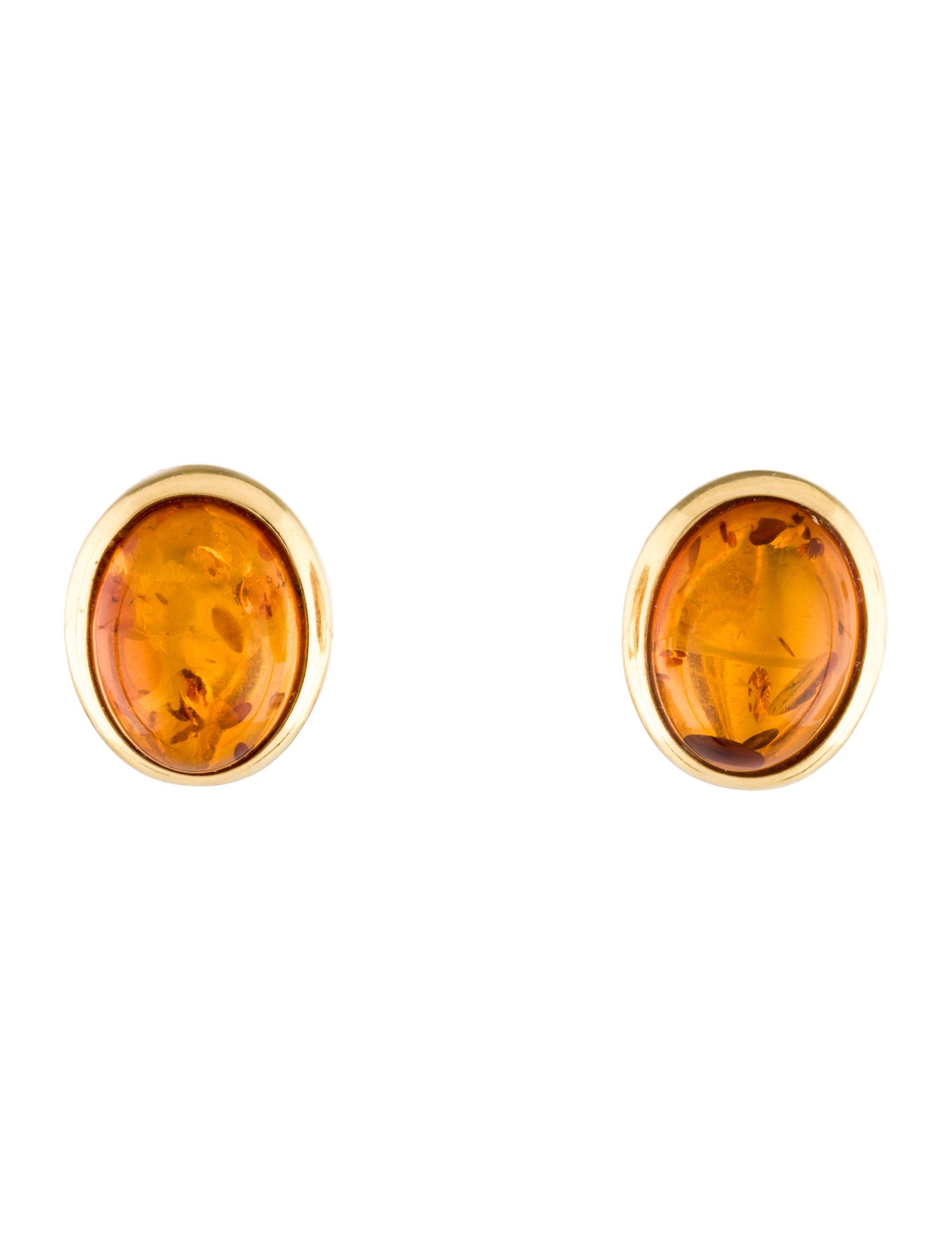Earrings 18K Amber Earclips