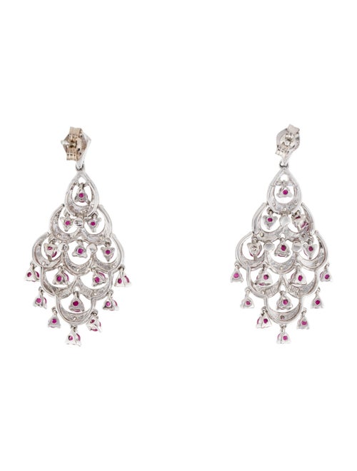 Earrings 14K Ruby & Diamond Chandelier Earrings