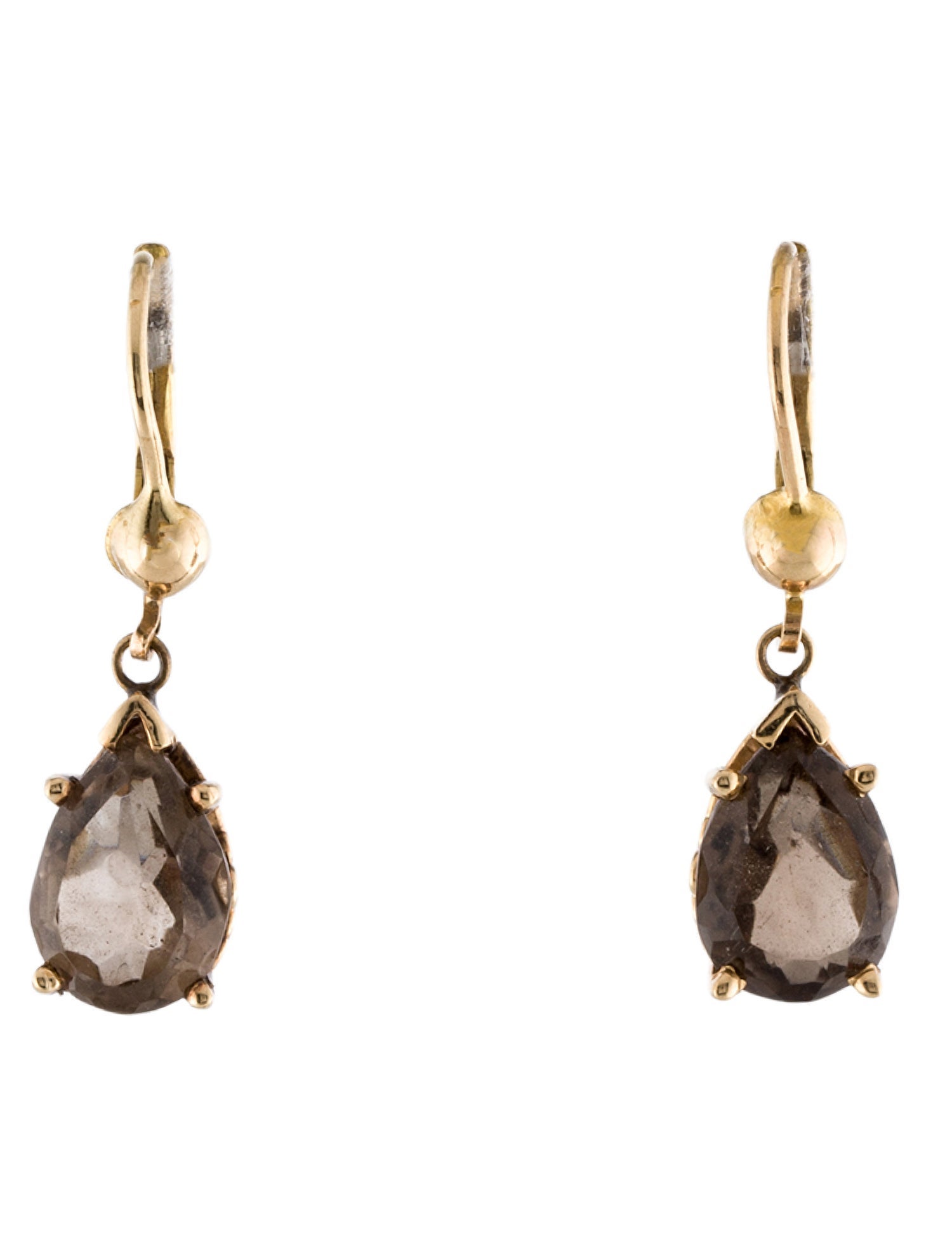 Earrings 14K 4.76ctw Smoky Quartz Drop Earrings