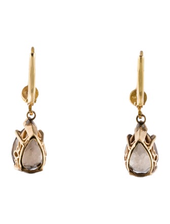 Earrings 14K 4.76ctw Smoky Quartz Drop Earrings