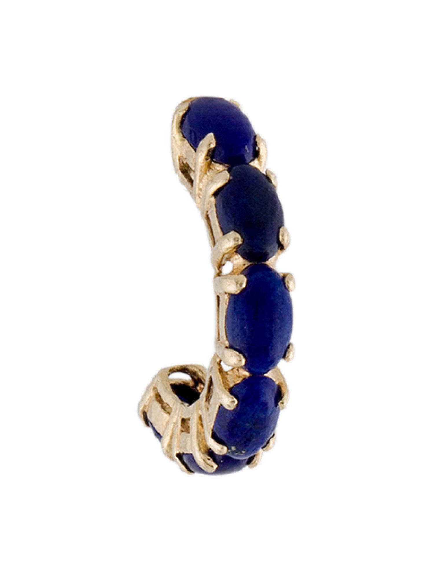 Earrings 14K Lapis Lazuli Half Hoop Single Earring