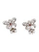 Earrings 18K Coral, Chalcedony & Diamond Butterfly Stud Earrings