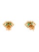 Earrings 14K Emerald & Diamond Stud Earrings