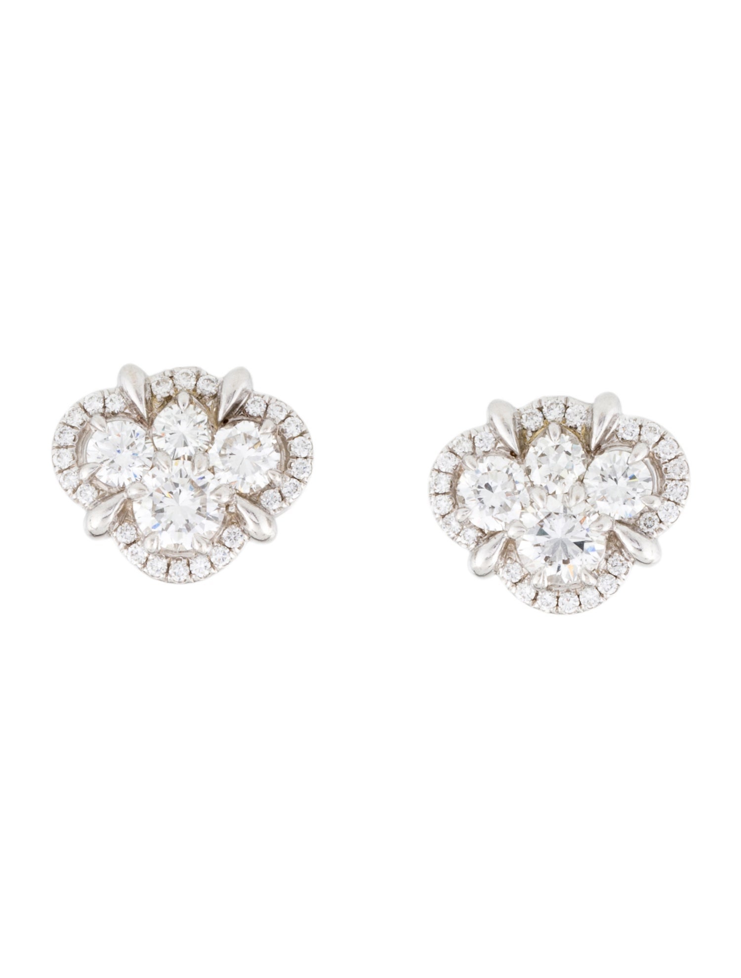 Earrings 14K 2.36ctw Diamond Cluster Stud
