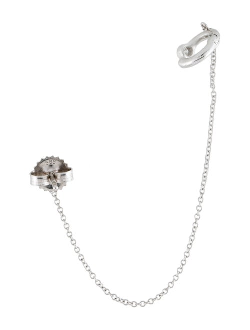 Earrings 14K Diamond Chain Drop Single Ear Cuff