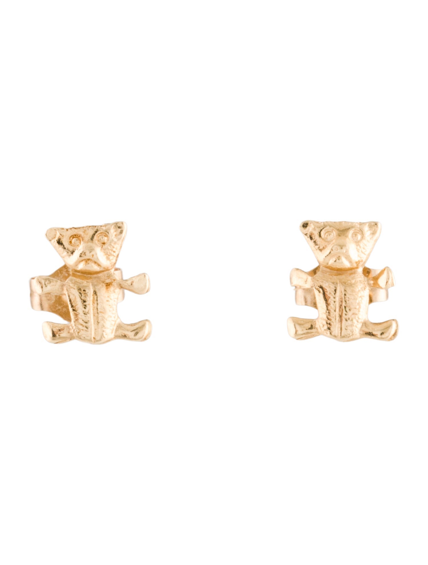 Earrings 14K Teddy Bear Stud Earrings