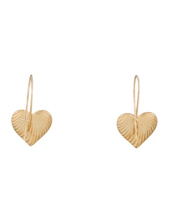 Earrings 14K Heart Drop Earrings