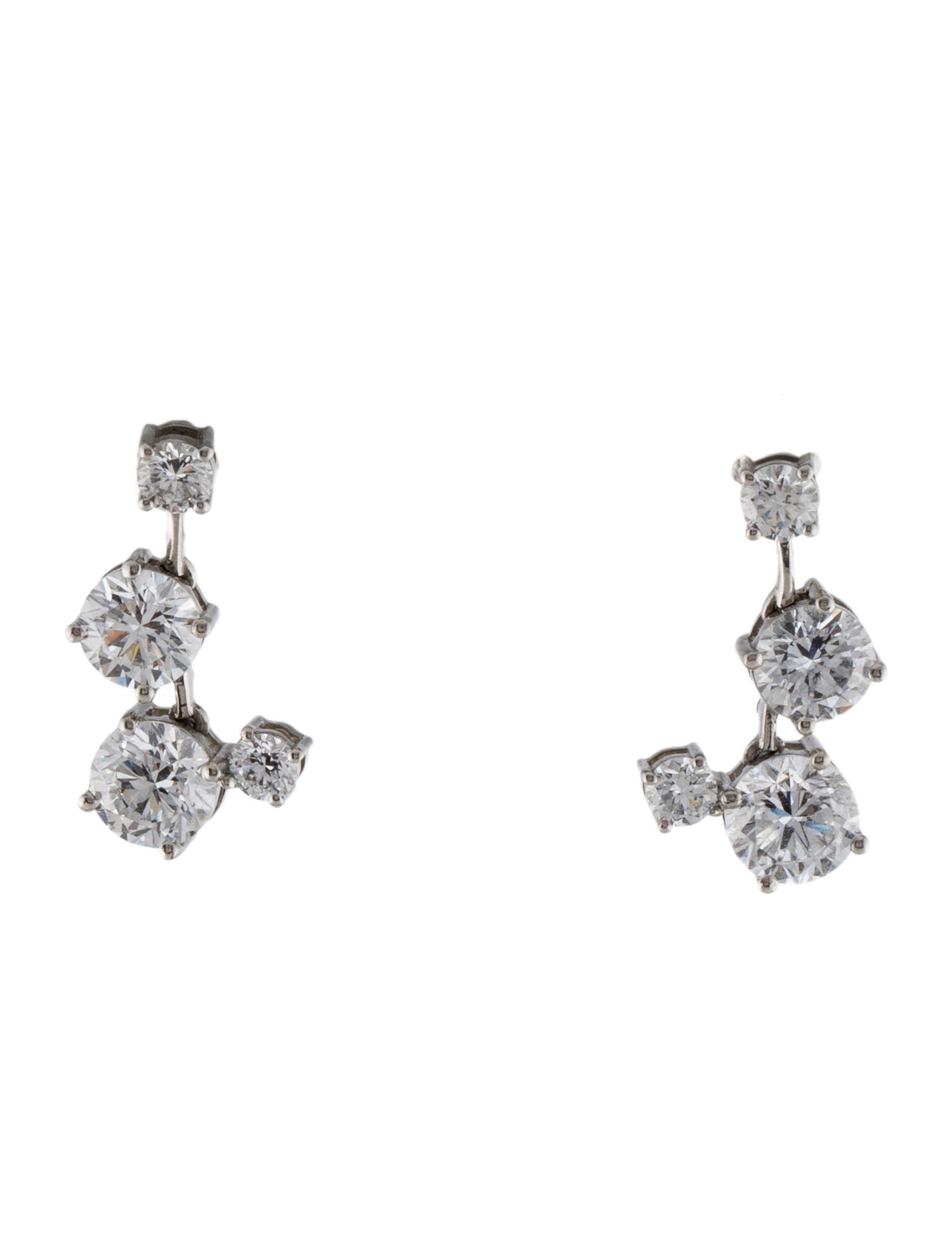 Earrings Platinum 2.90ctw Lab-Grown Diamond Drop