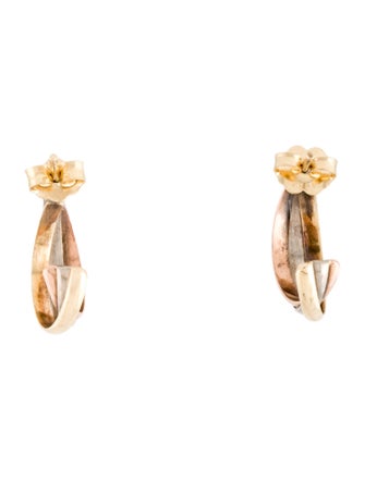 Earrings 14k Tri-Color Huggie Earrings
