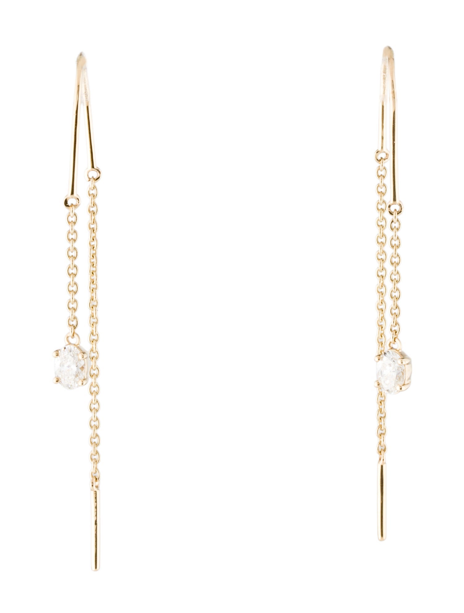 Earrings 14K Diamond Threader Drop Earrings