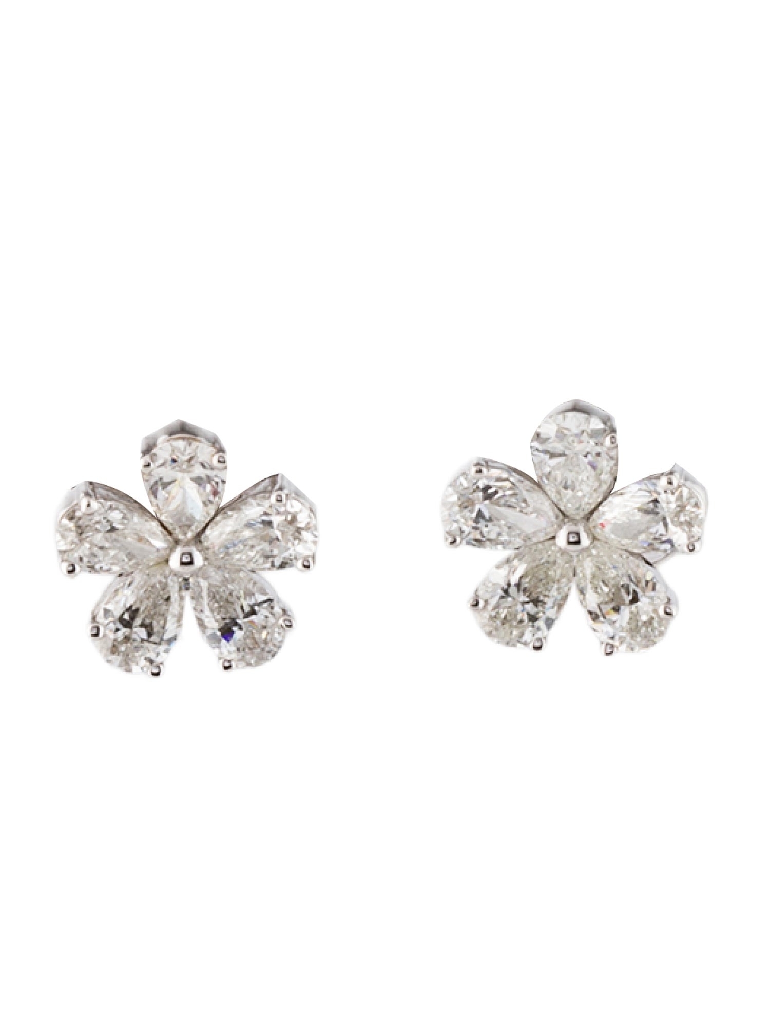 Earrings 18K 1.01ctw Diamond Flower Stud