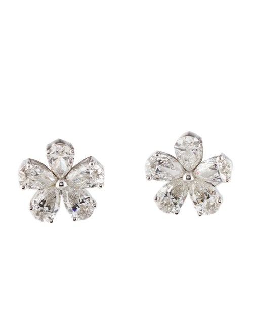 Earrings 18K 1.01ctw Diamond Flower Stud Earrings
