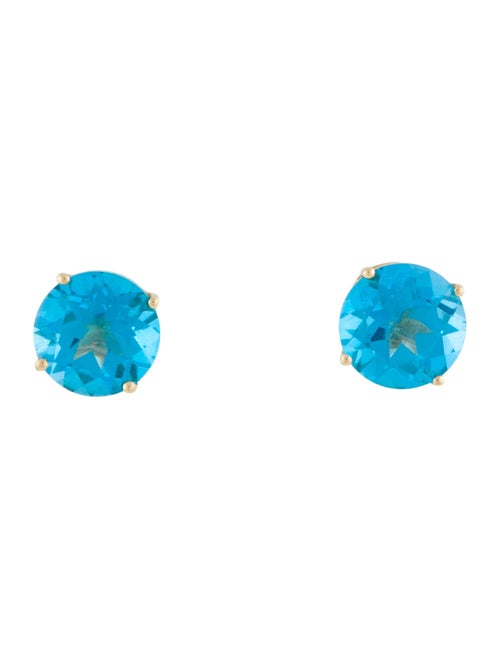 Earrings 14K 4.14ctw Topaz Solitaire Studs