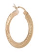 Earrings 14K Textured Single Hoop Earring