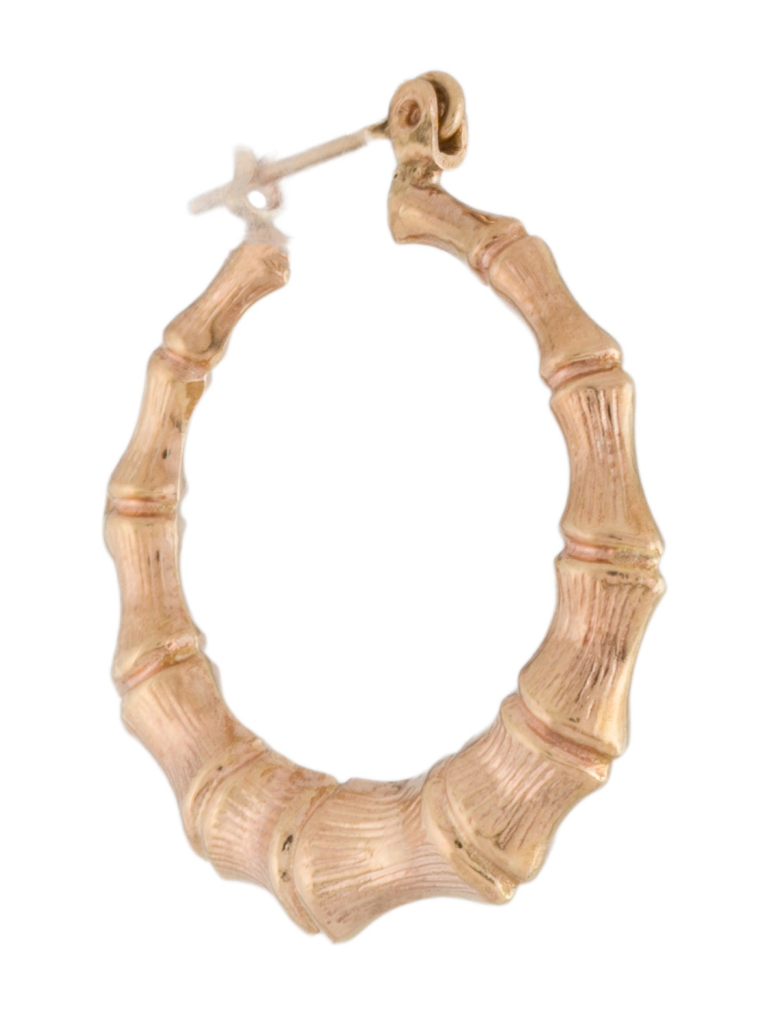 Earrings 14K Bamboo Single Hoop Earring