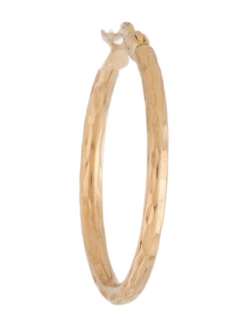 Earrings 14K Hammered Single Hoop Earring