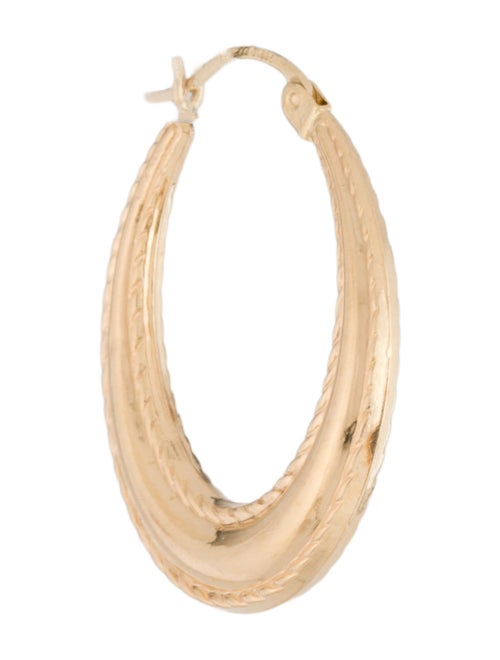 Earrings 14K Hollow Single Hoop Earring