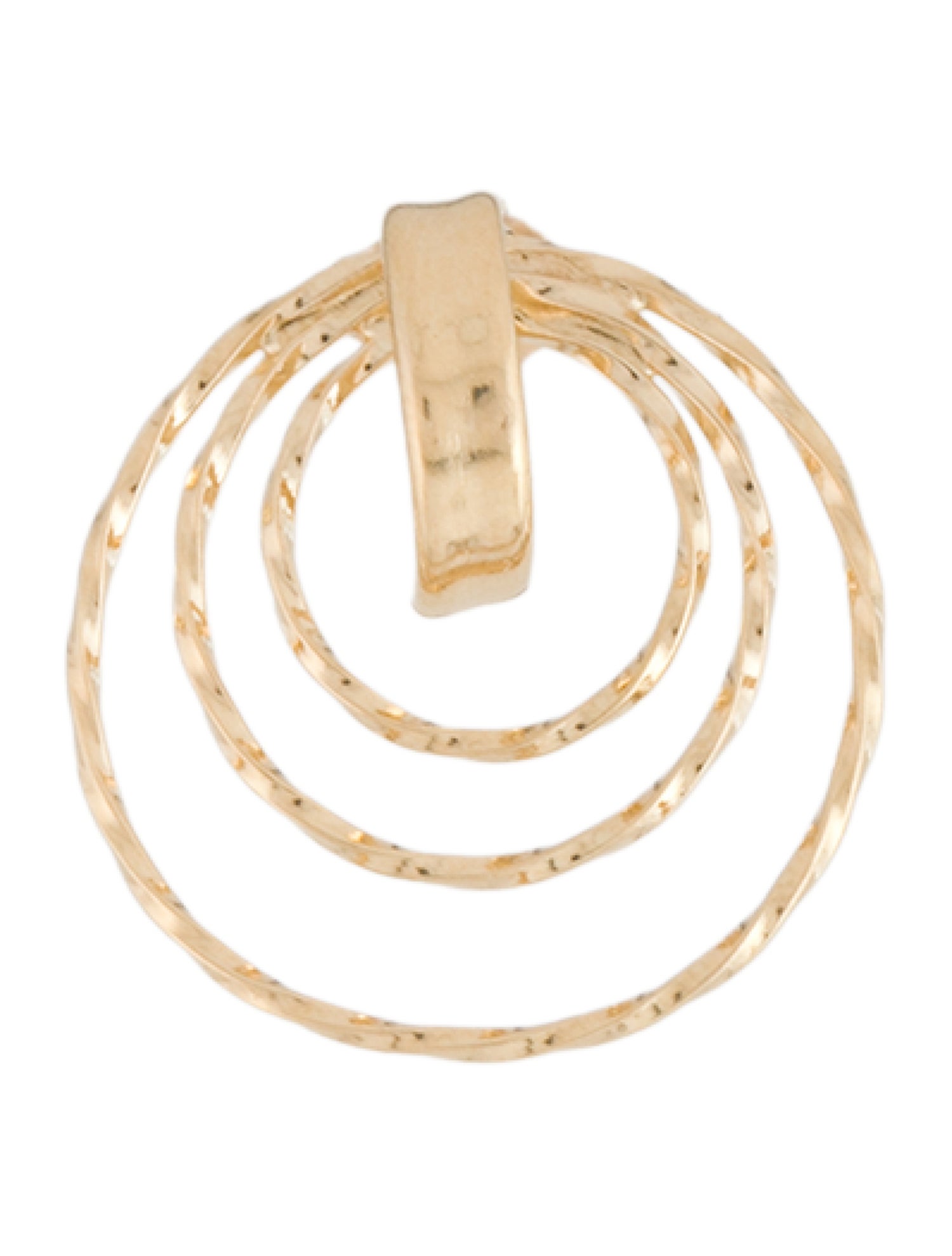 Earrings 14K Hammered Hollow Single Earring