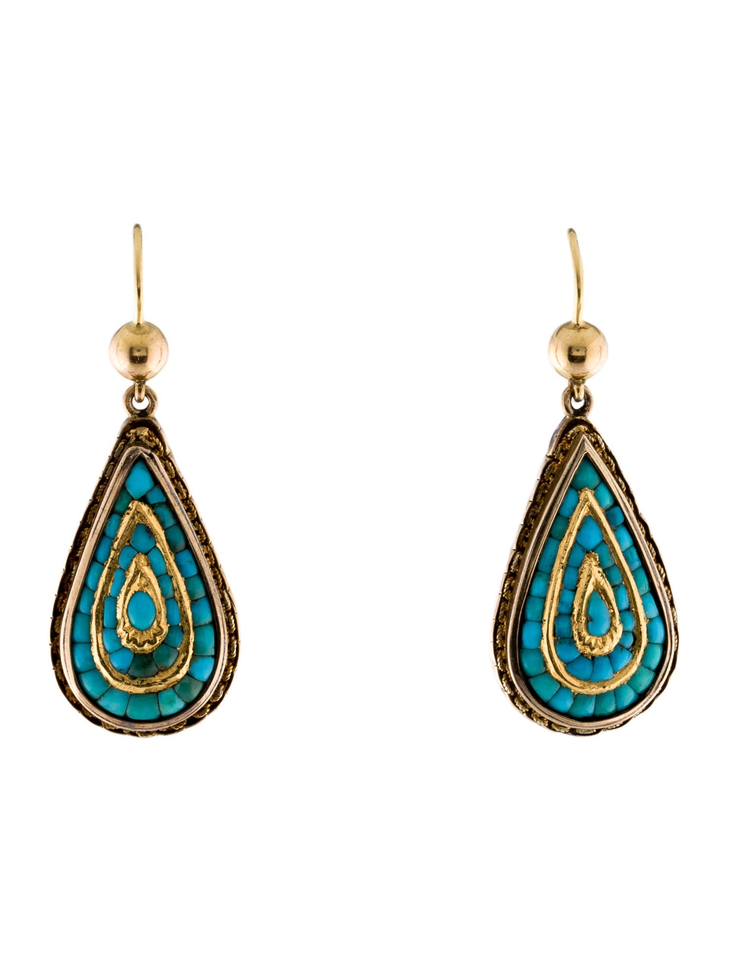Earrings 18K Turquoise Drop Earrings