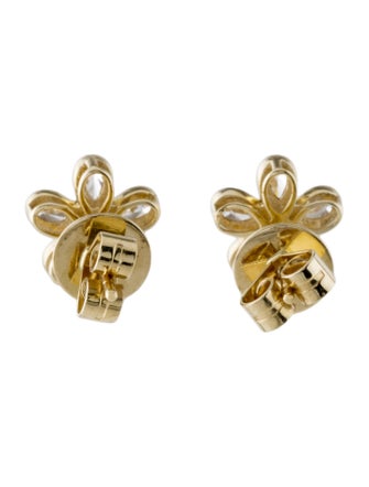 Earrings 14K Diamond Flower Stud Earrings