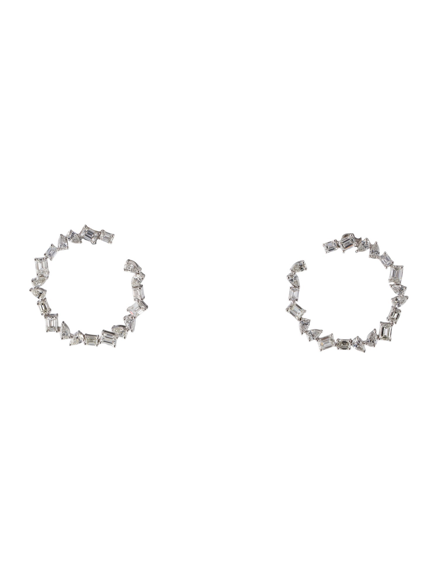 Earrings 14K 5.24ctw Diamond Side Hoop Stud