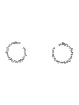 Earrings 14K 5.24ctw Diamond Side Hoop Stud Earrings