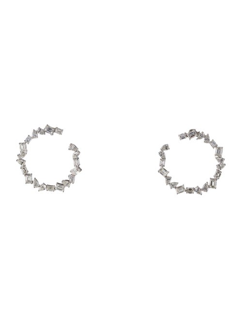 Earrings 14K 5.24ctw Diamond Side Hoop Stud Earrings