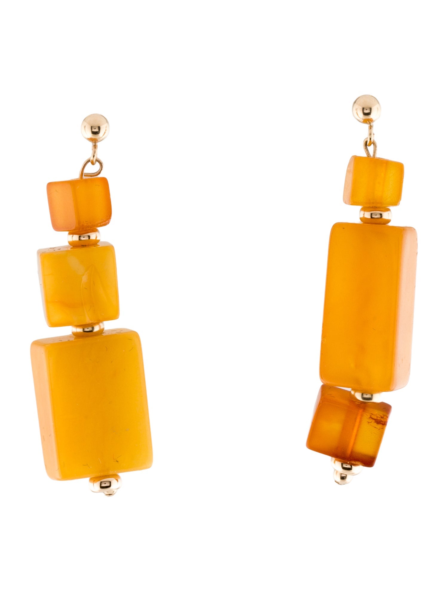 Earrings 14K Amber Drop