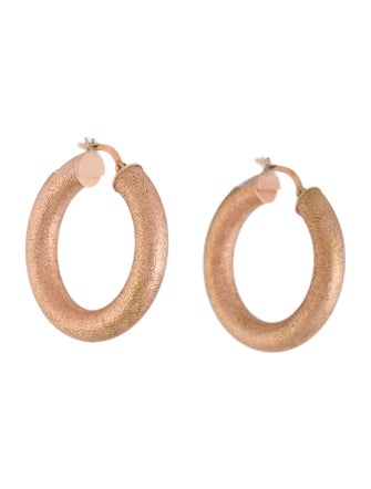 Earrings 14K Textured Hoop Earrings
