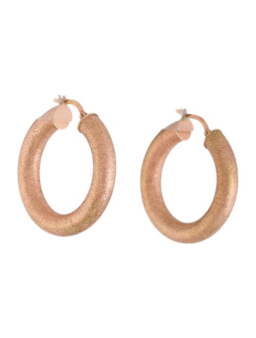 Earrings 14K Textured Hoop Earrings