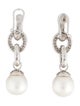 Earrings 18K Pearl & Diamond Drop Earrings