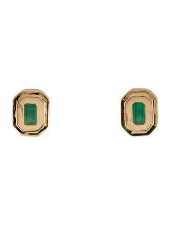 Earrings 14K Emerald Stud Earrings