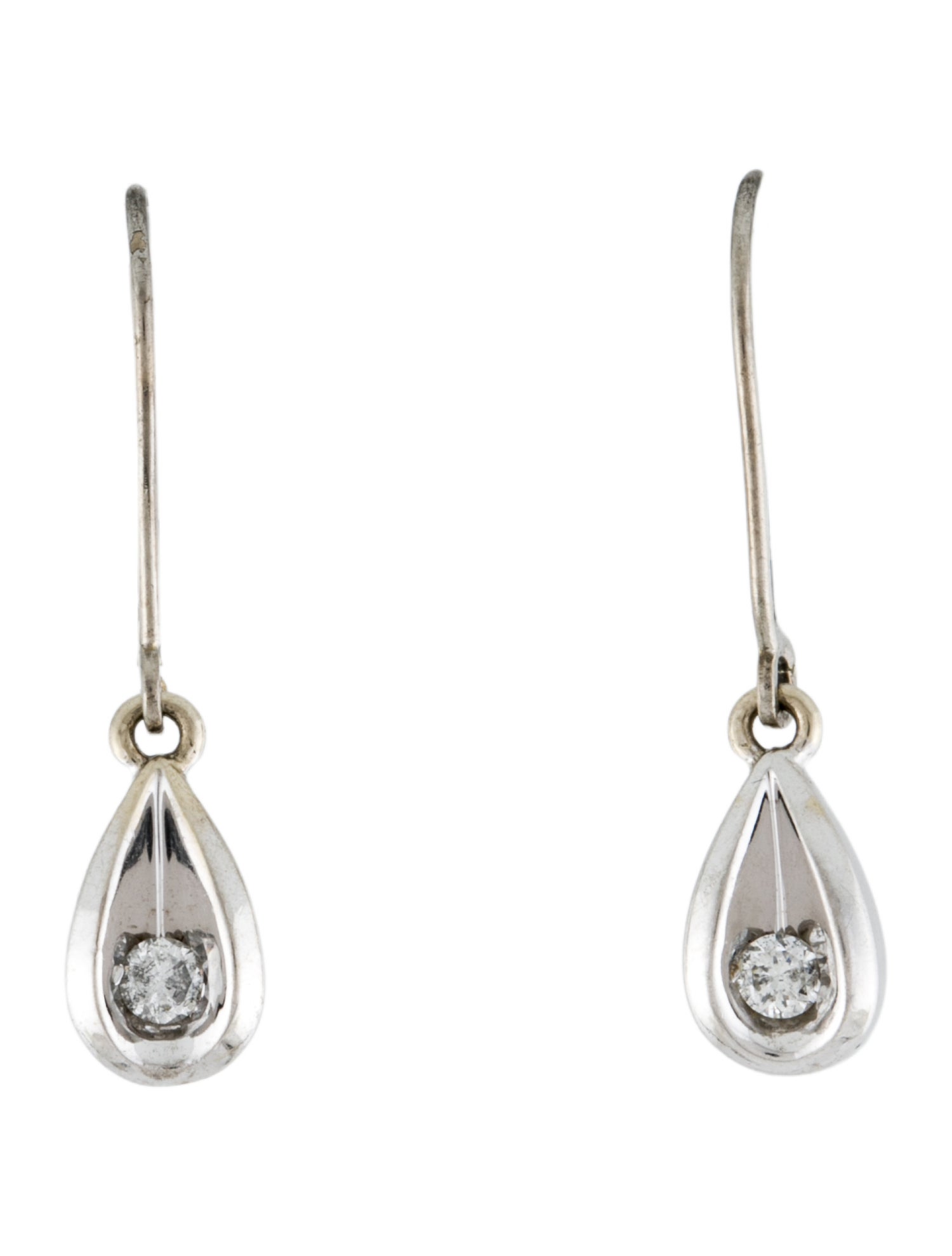 Earrings 14K Diamond Teardrop Drop Earrings