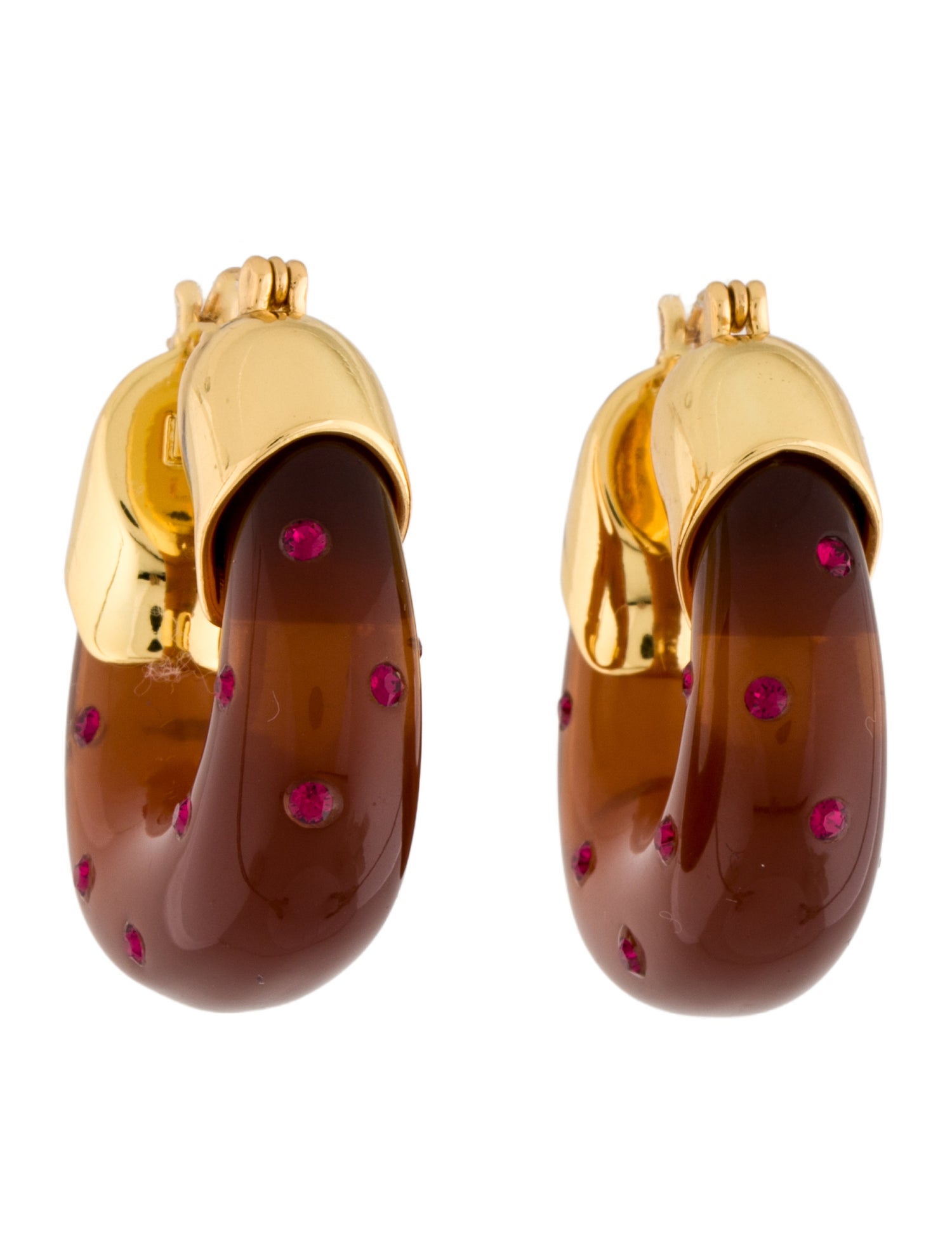 Lizzie Fortunato Resin & Crystal Studded 'Organic' Hoop Earrings