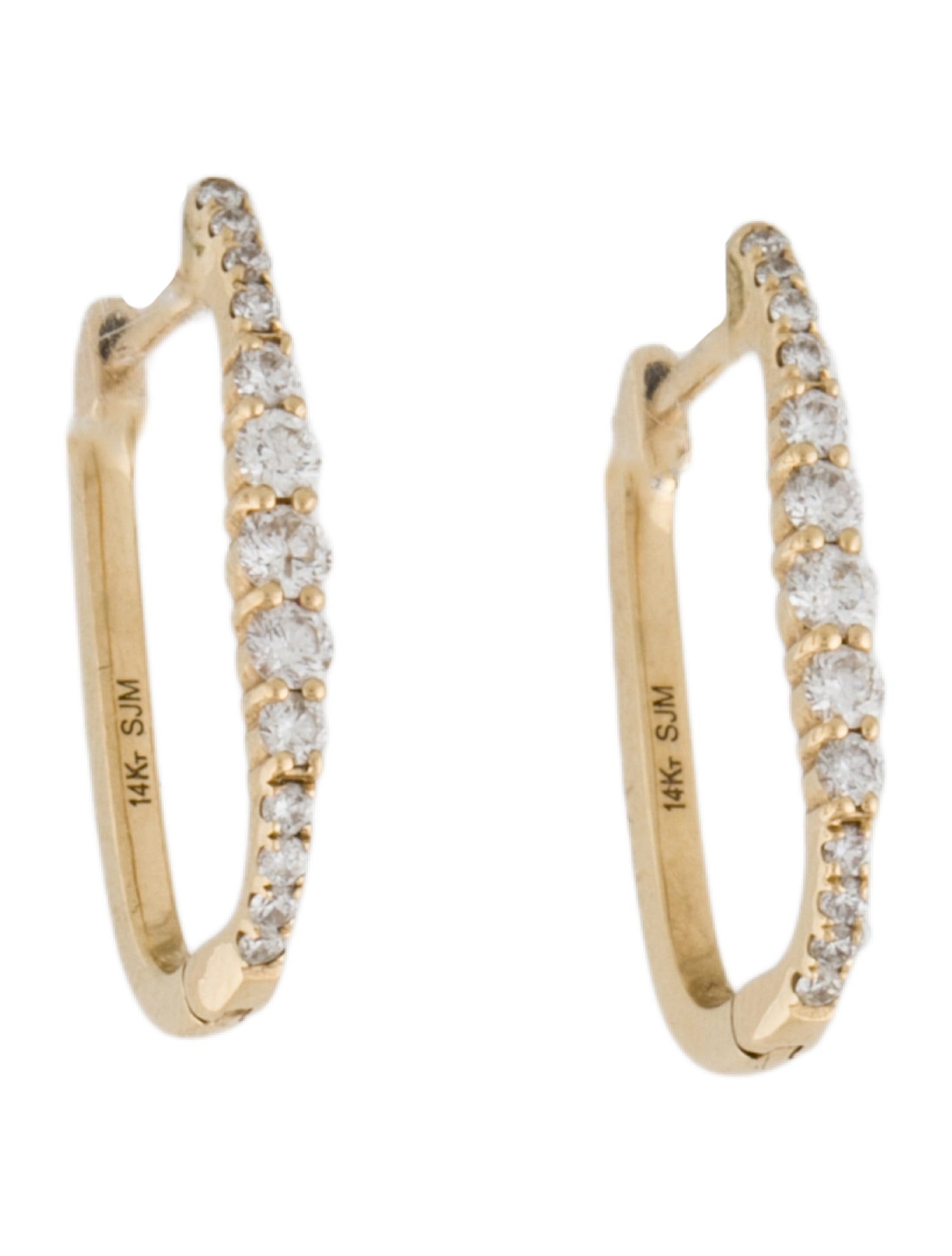 Earrings 14K Diamond Graduate Hoop