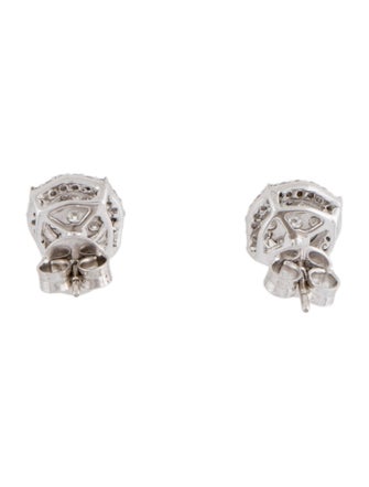 Earrings 14K Diamond Pointed Circle Stud Earrings