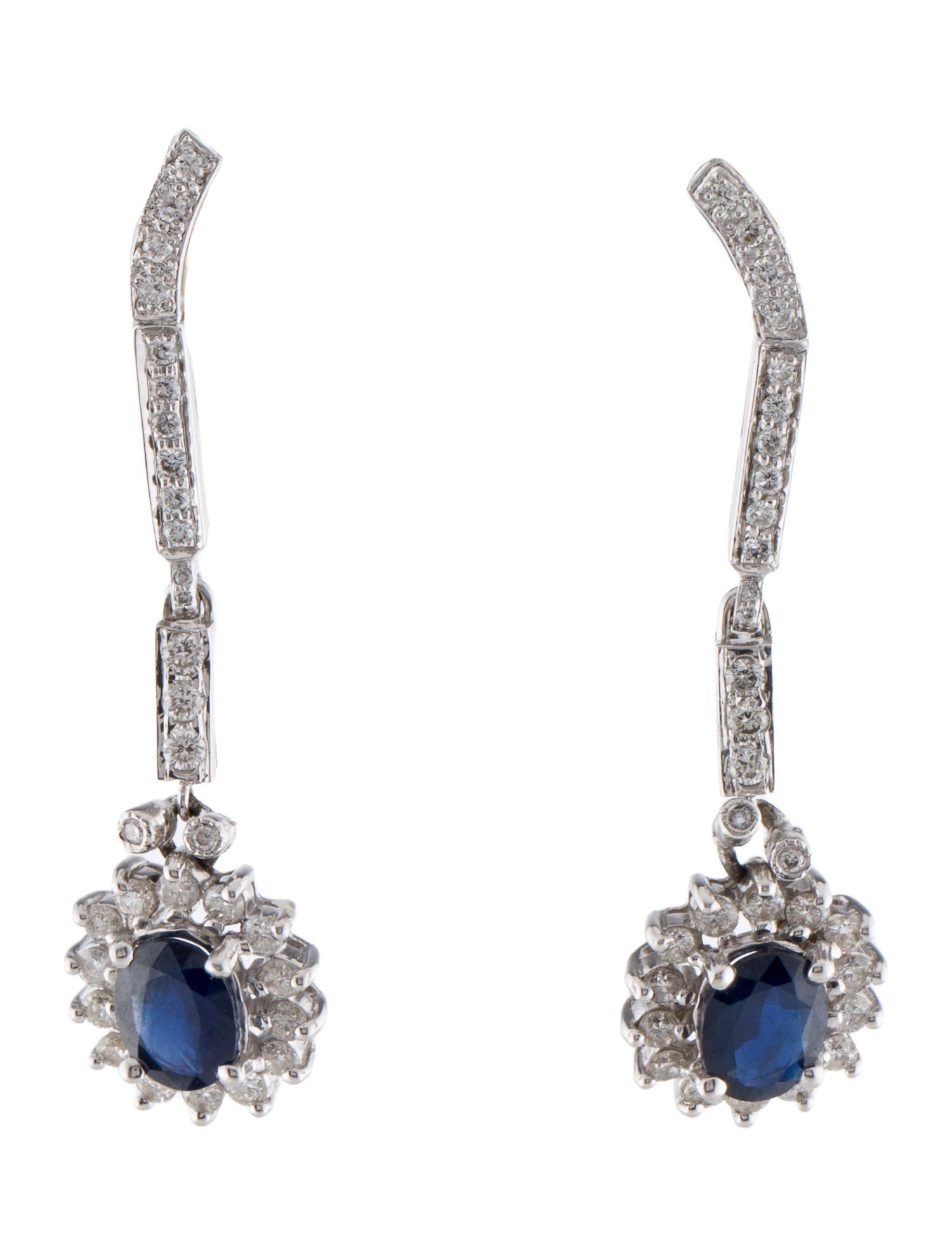 Earrings 1.99ctw Sapphire & Diamond Drop Earrings